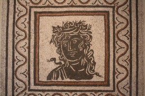 Roman MOsaic-Balck and White Head of Man